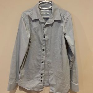 Grey button down shirt